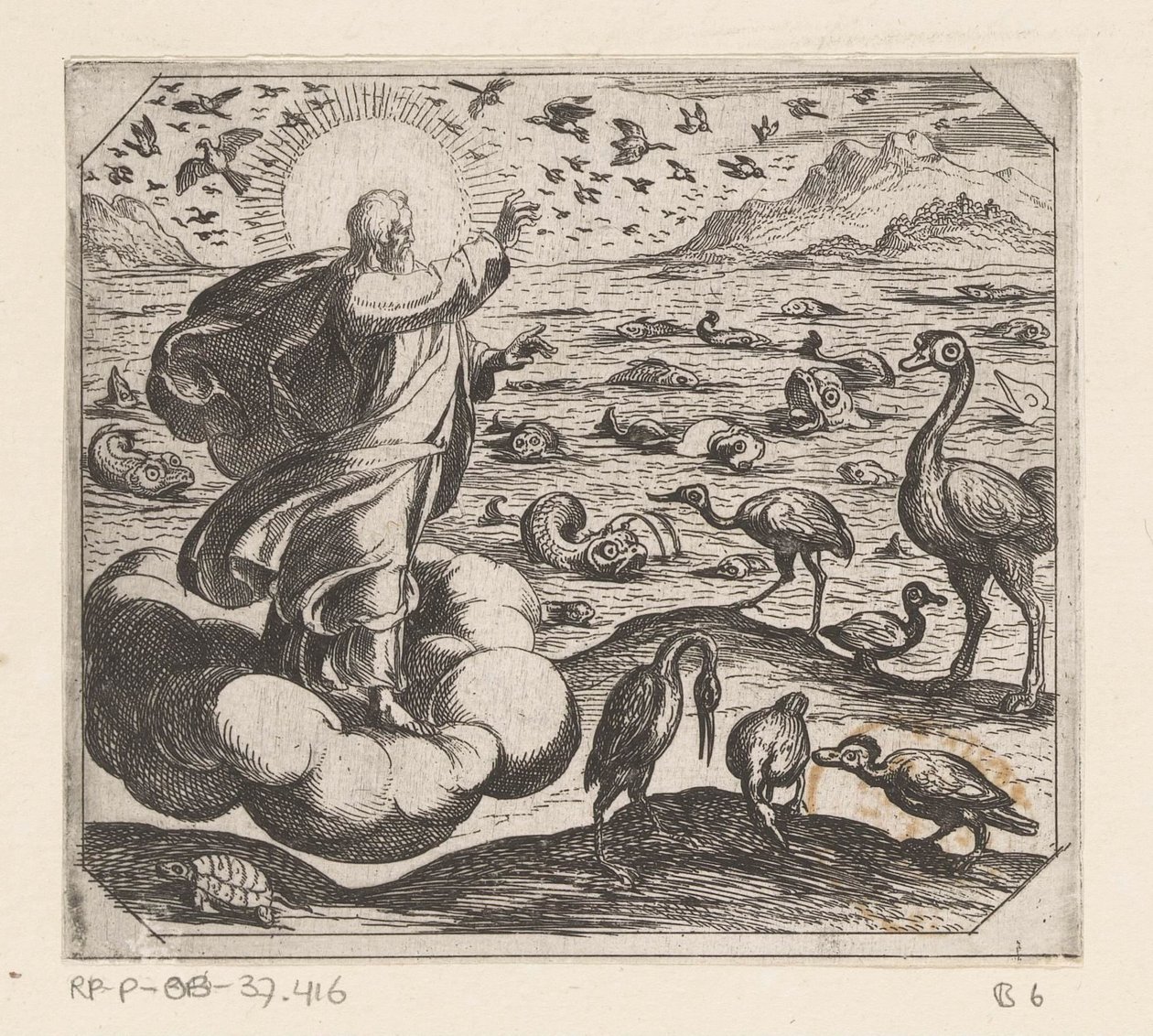 Gott erschafft die Vögel und die Fische von Antonio Tempesta