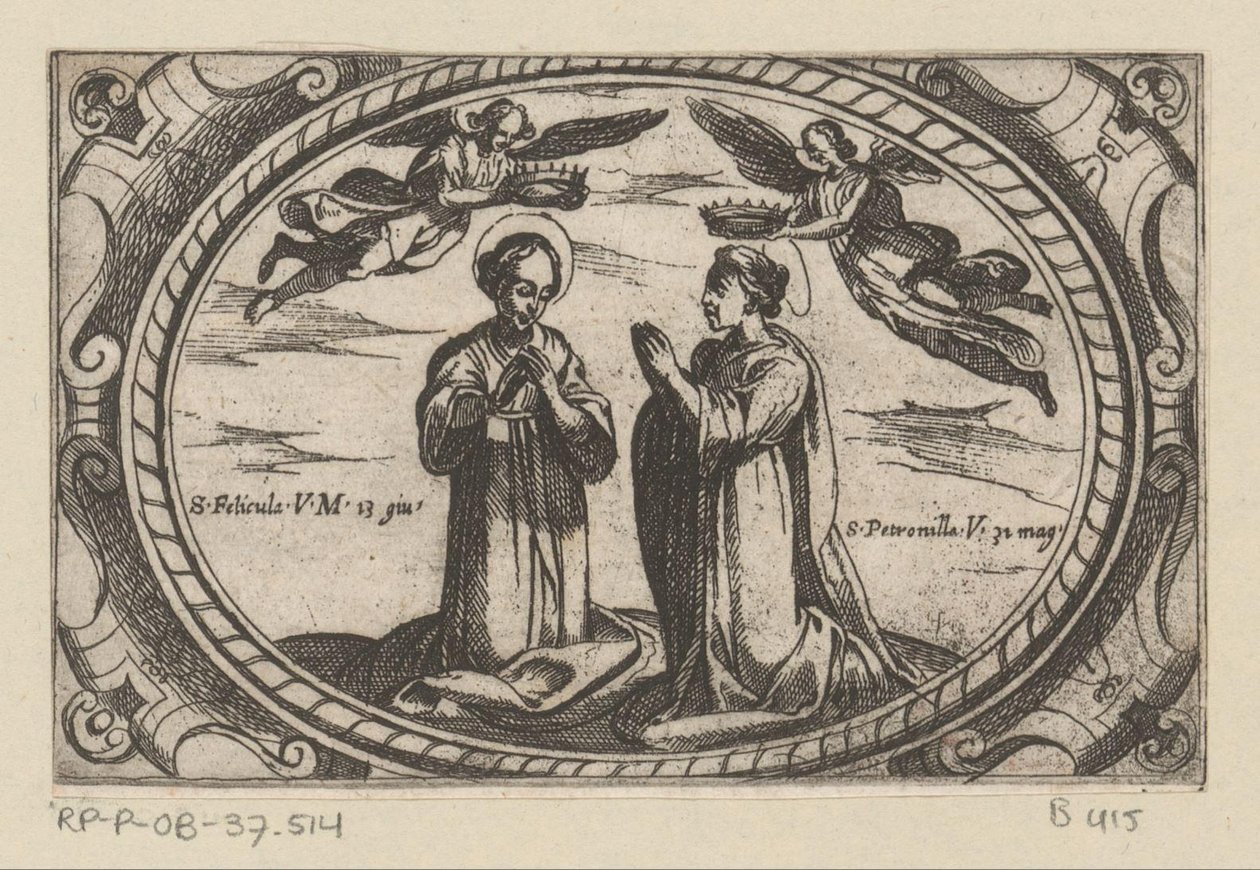 Heilige Felicula und Heilige Petronilla, Römische Märtyrerinnen (Imagini di moltes vergini Rom nel martirio) von Antonio Tempesta