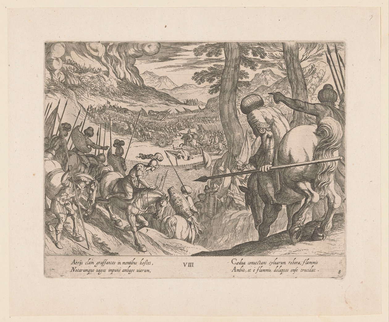 Das Heer Alexanders des Großen umzingelt die feindlichen Truppen mit Feuer von Antonio Tempesta