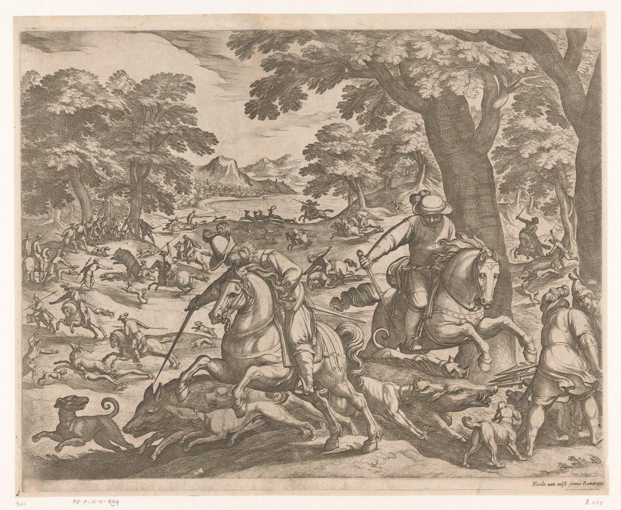 Jagd auf Wildschweine, Bären und Hirsche von Antonio Tempesta