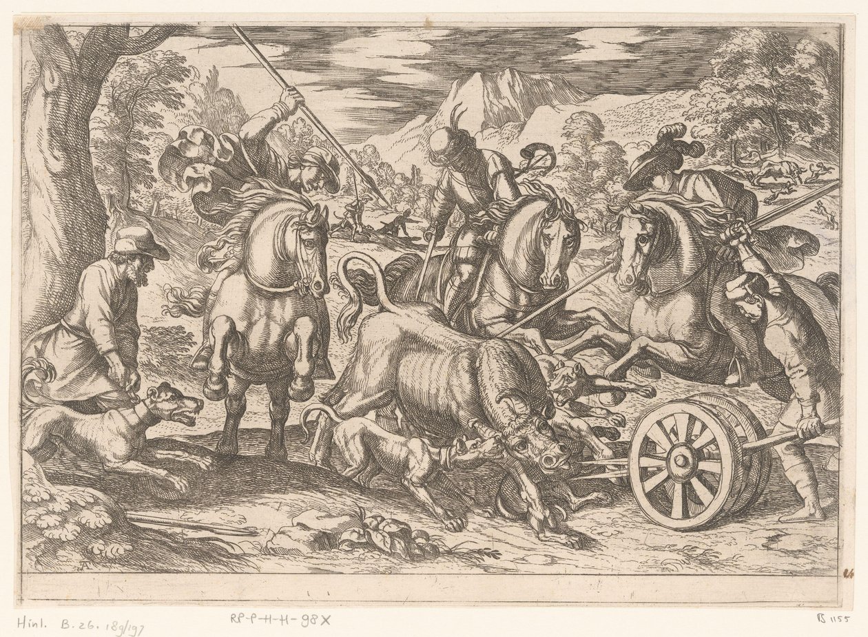 Jagd auf wilde Stiere von Antonio Tempesta