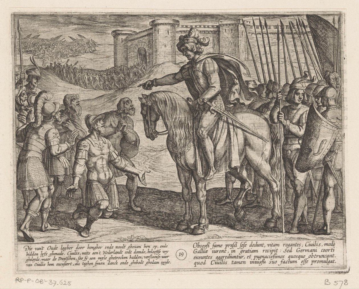 Männer aus dem Fort ergeben sich Julius Civilis (Die Batavischen Kriege gegen die Römer, Batavorum cum Romanis Bellum) von Antonio Tempesta