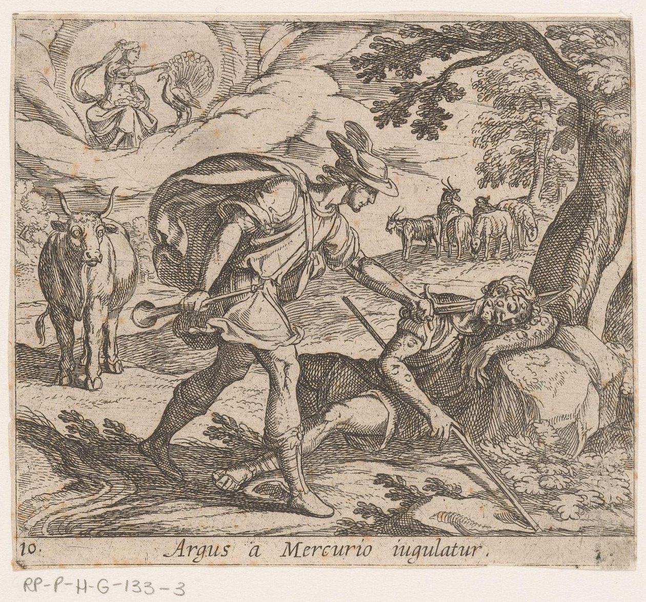Mercurius tötet Argus von Antonio Tempesta