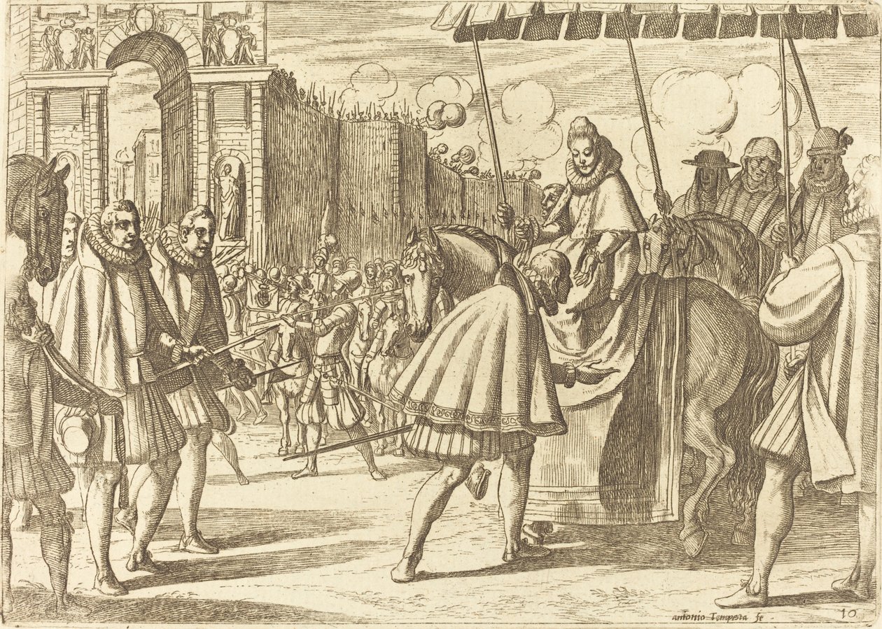 Triumphaler Einzug von Margarete von Österreich von Antonio Tempesta