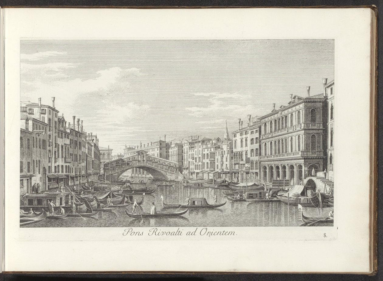 Ansicht des Canal Grande und der Rialtobrücke in Venedig von Antonio Visentini
