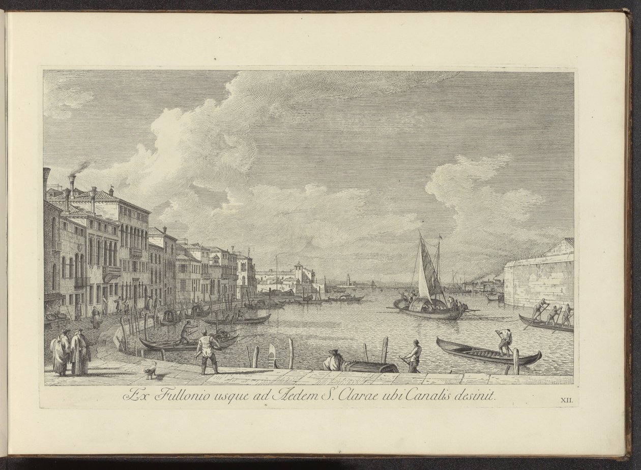 Ansicht des Canal Grande und der Kirche Santa Chiara in Venedig von Antonio Visentini