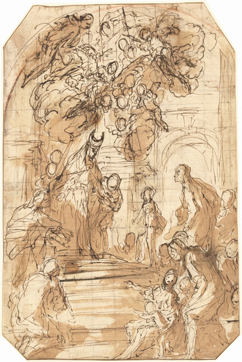 Darstellung der Jungfrau im Tempel [recto] von Antonio Zanchi