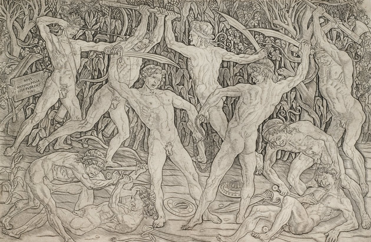 Schlacht der Nackten von Antonio del Pollaiolo