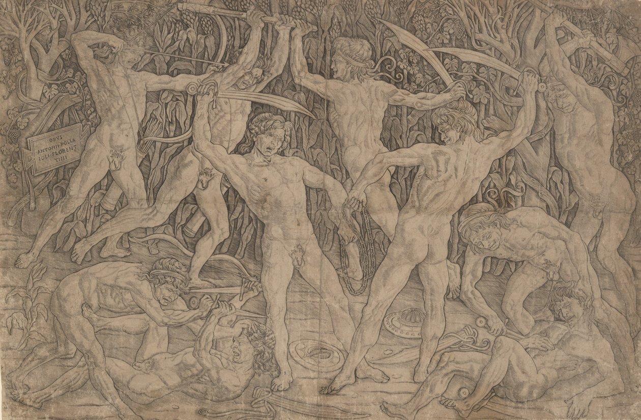 Schlacht der nackten Männer, ca. 1470-90 von Antonio Pollaiuolo