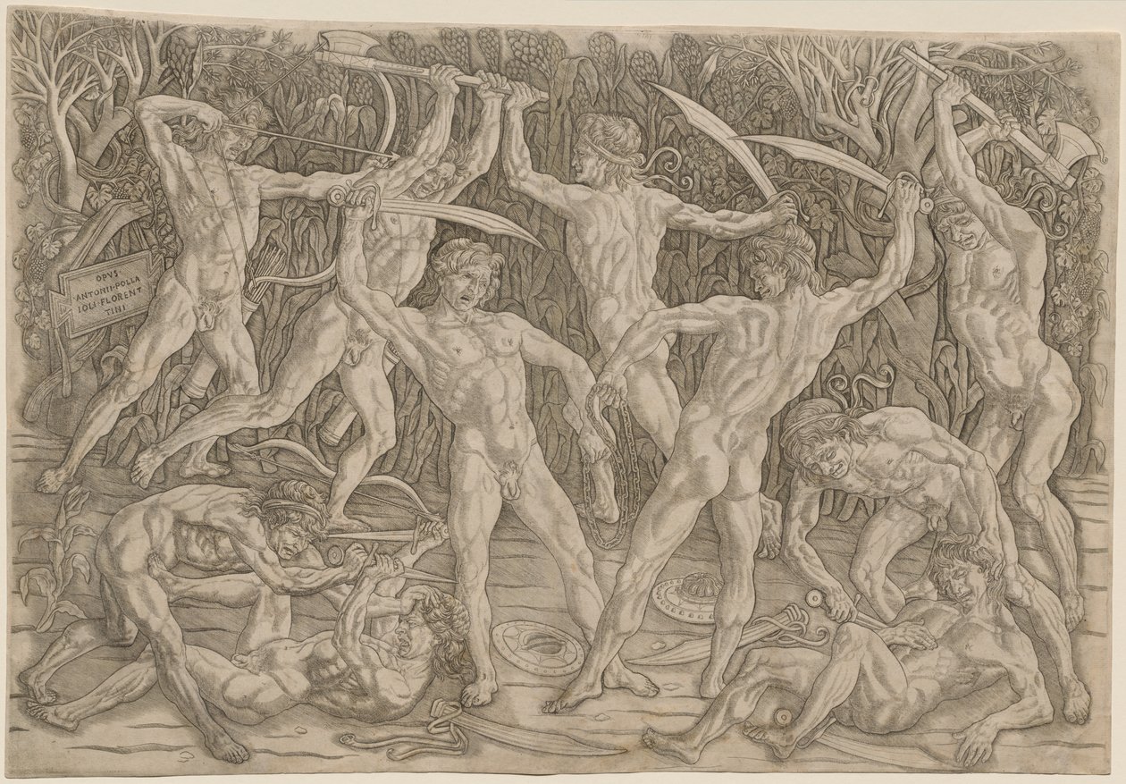 Schlacht der Nackten von Antonio Pollaiuolo