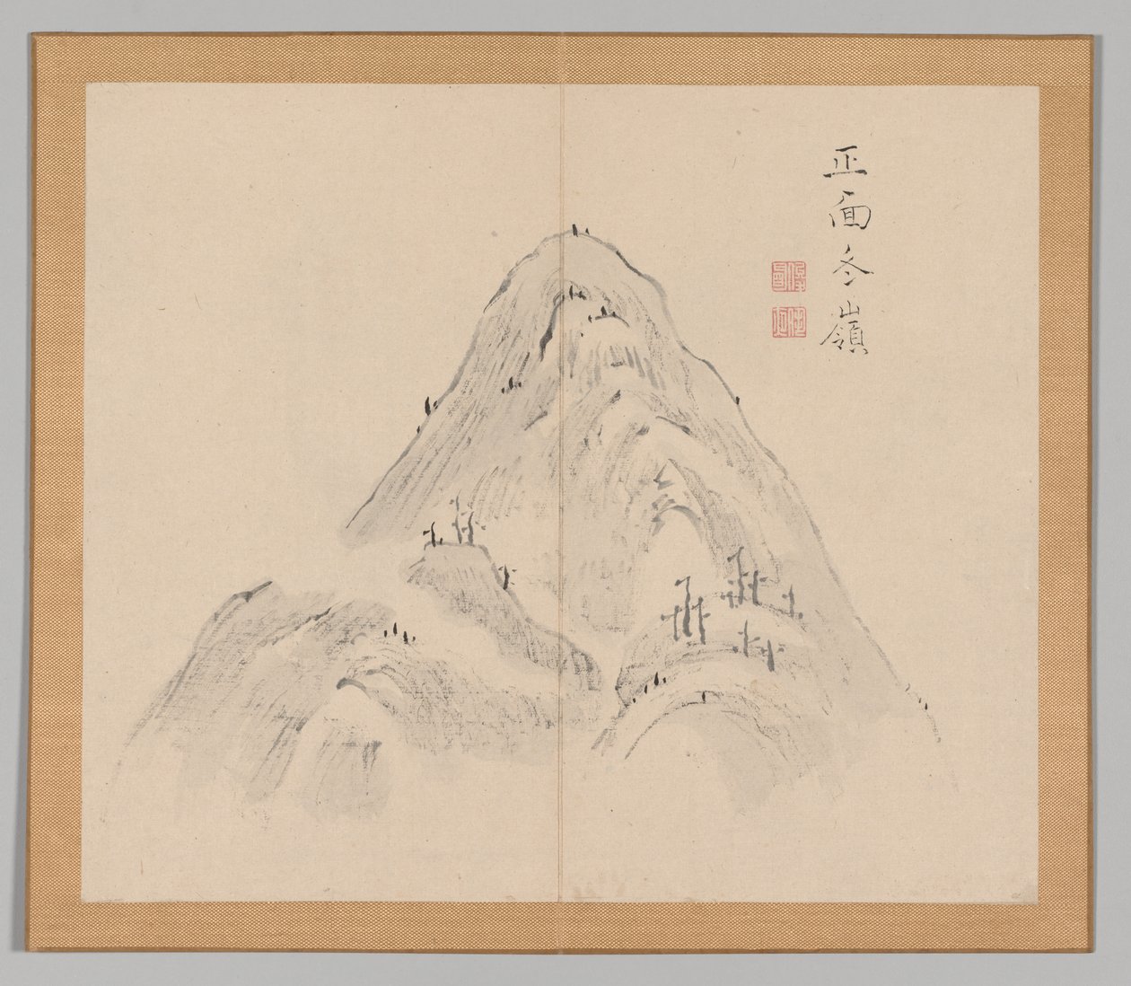 Doppelalbum von Landschaftsstudien nach Ikeno Taiga, Band 1 Blatt 24, 18. Jahrhundert von Aoki Shukuya