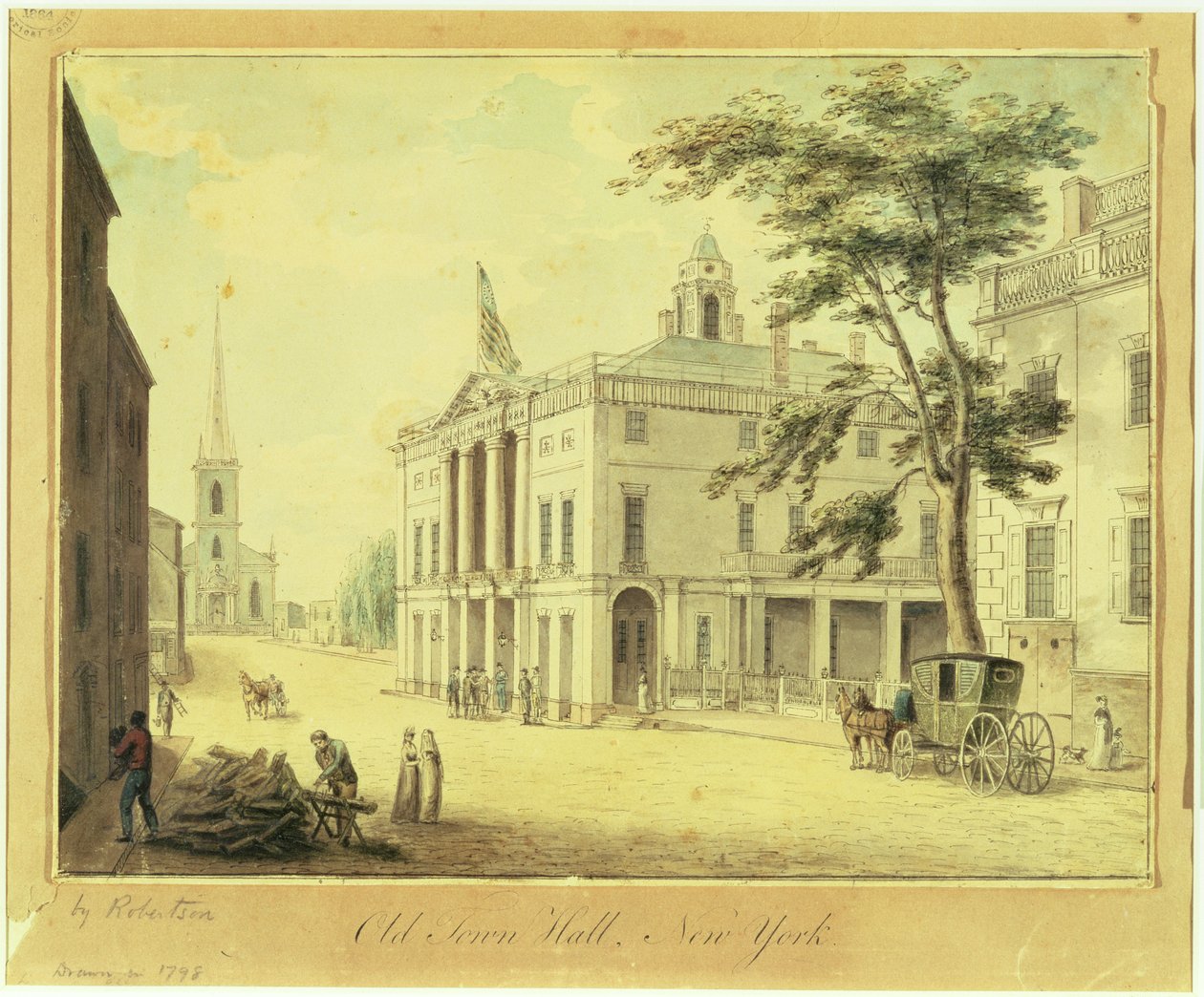 Das alte Rathaus (Federal Hall) New York City, 1798 von Archibald Robertson