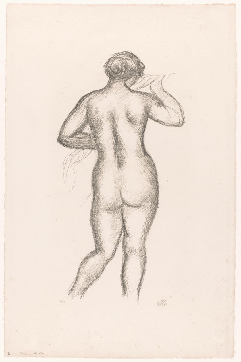 Weiblicher Akt von hinten gesehen von Aristide Maillol (signed by artist)
