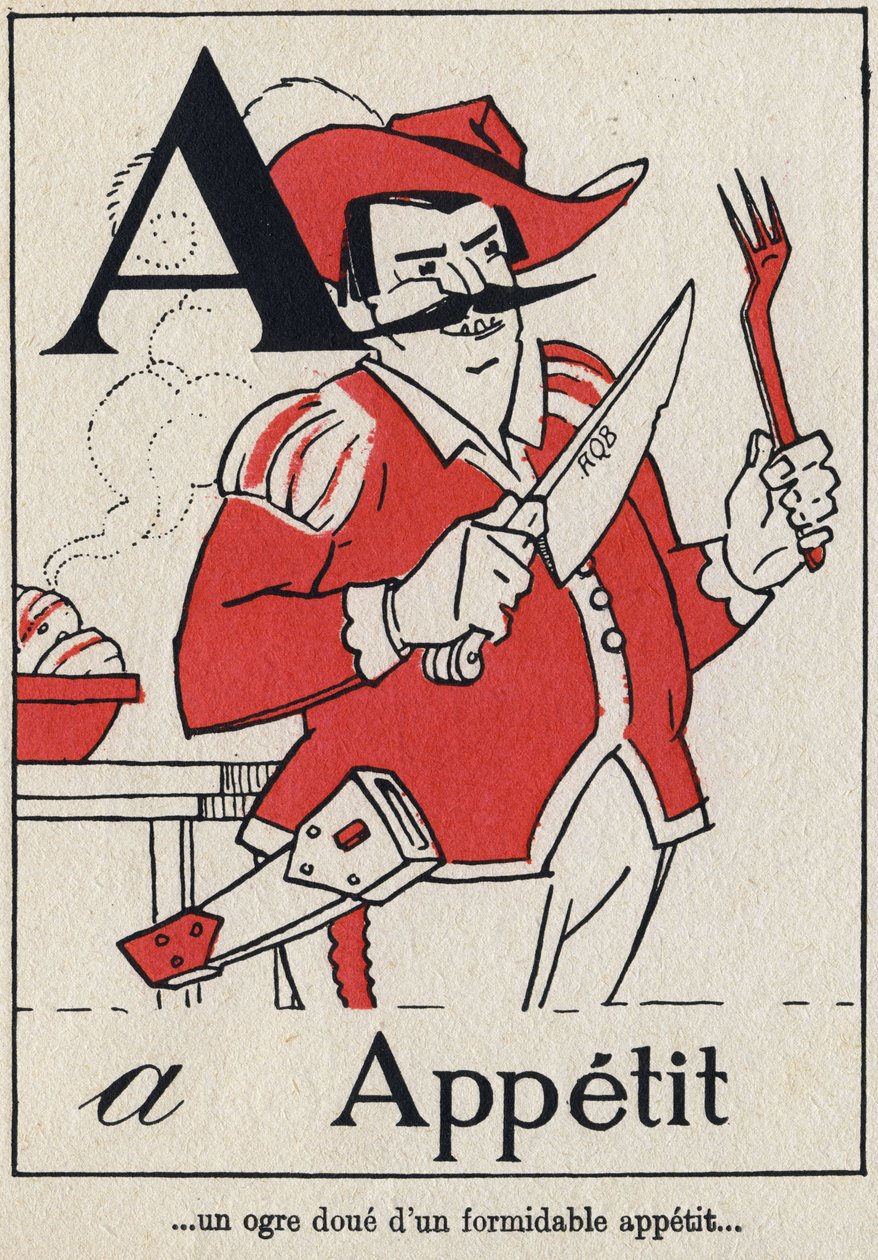 Buchstabe A: „Appetit“, in L