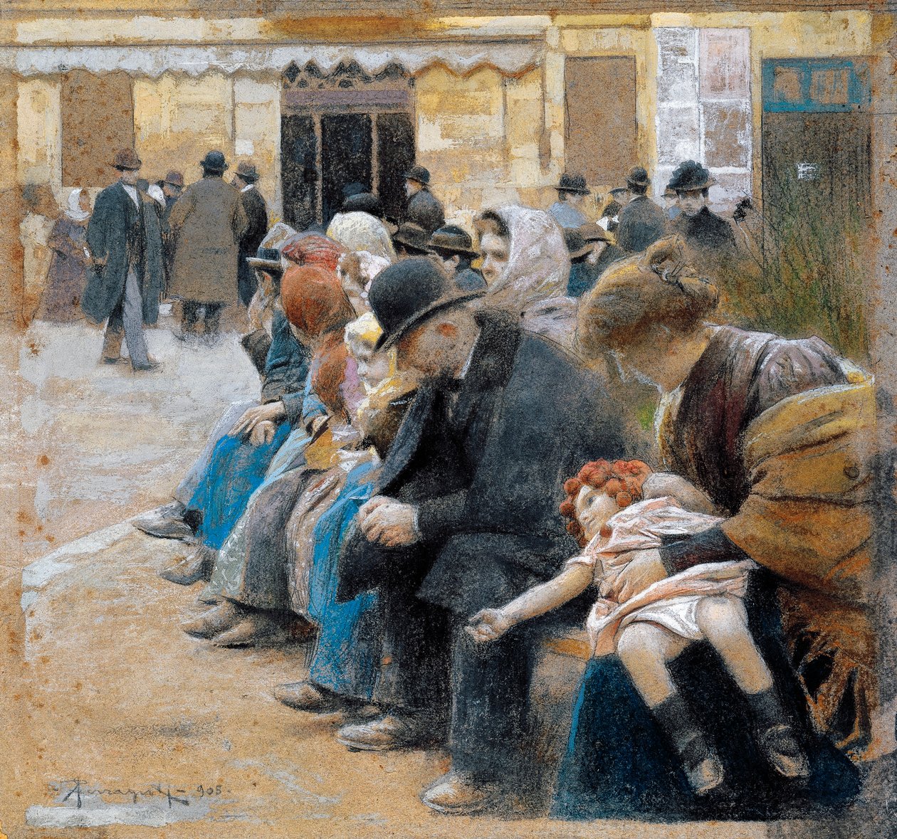 Emigranten, von Arnaldo Ferraguti (1862-1925) von Arnaldo Ferraguti