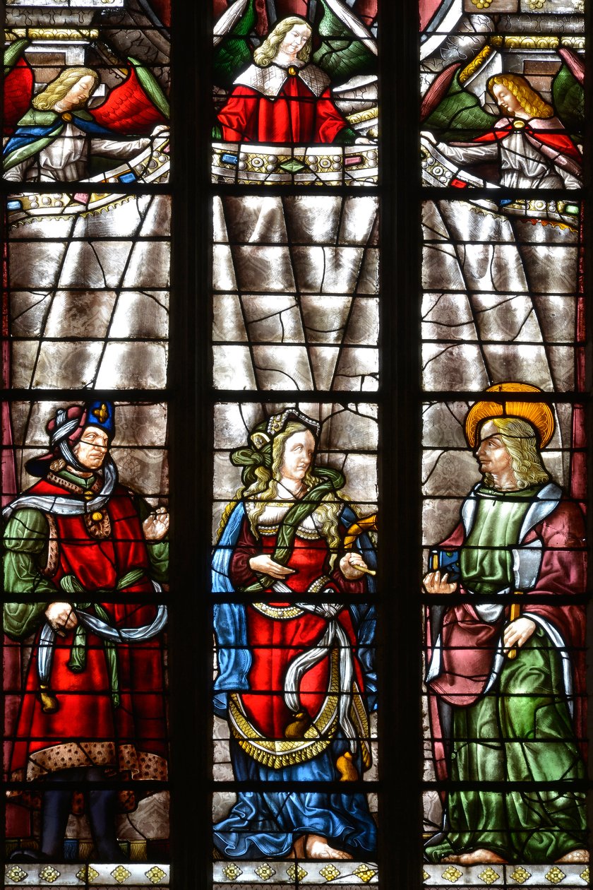 Der Prophet Daniel, Sibylle Cimmerienne und der Evangelist Matthäus - Buntglasfenster der Kapelle Saint Louis, Arnaud de Moles (1470-1520) vollendet 1513 - Kathedrale Sainte Marie d