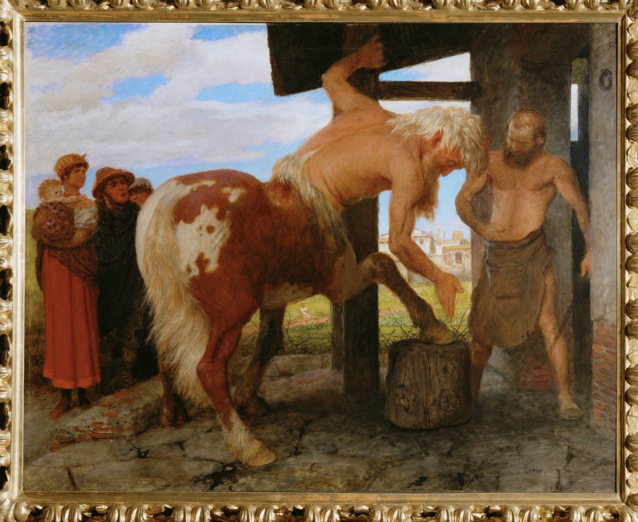 Kentaur in der Dorfschmiede von Arnold Böcklin