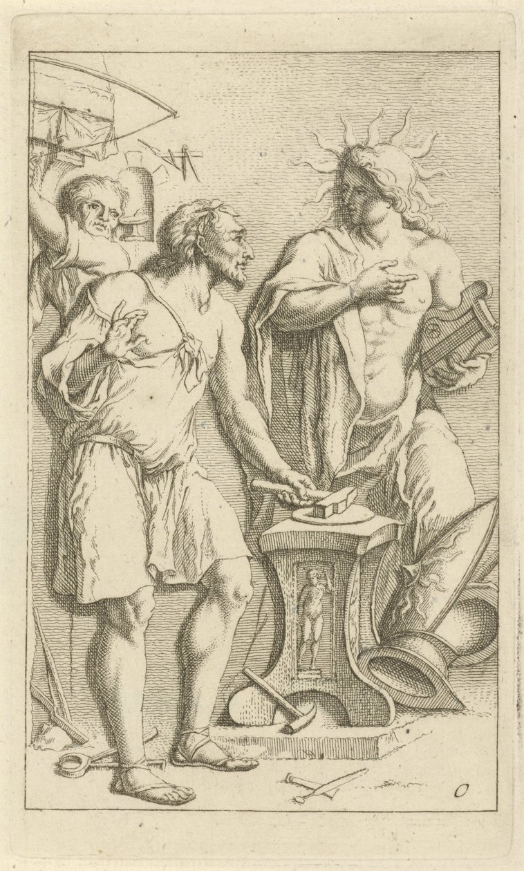 Apollo in der Schmiede des Vulkan von Arnold Houbraken