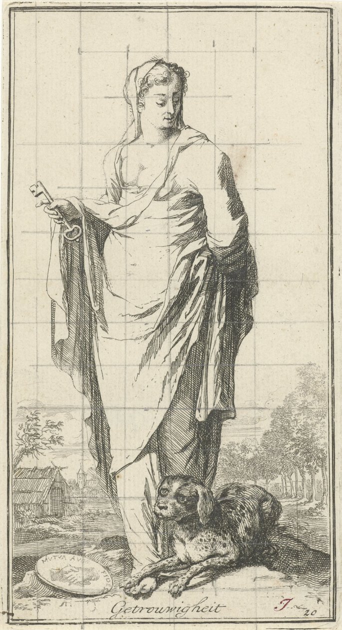 Personifikation der Treue (Getrouwigheit) (Ein-und-vierzig Stücke, verschiedene Sinnbilder) von Arnold Houbraken