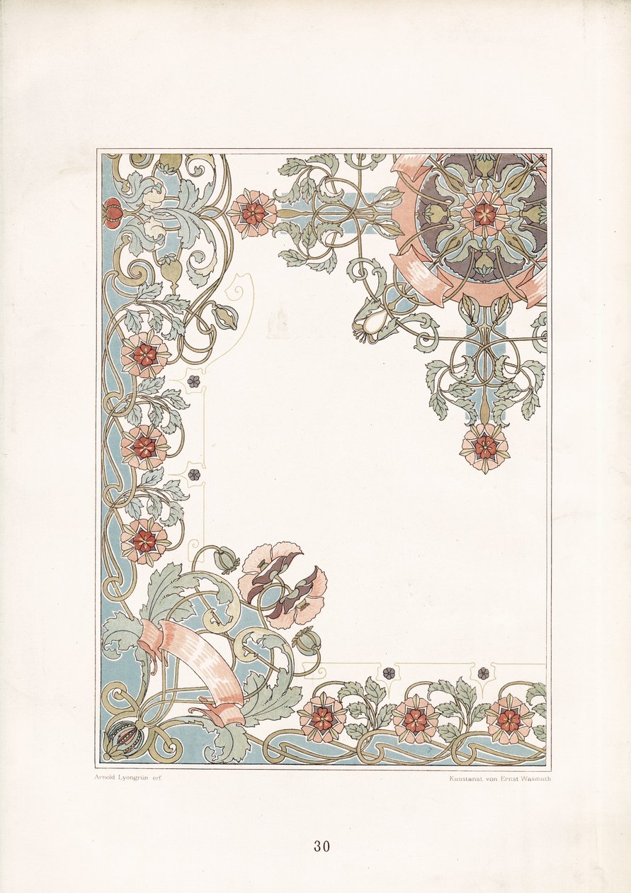 Jugendstil-Mohnrand-Ornament von Arnold Lyongrün