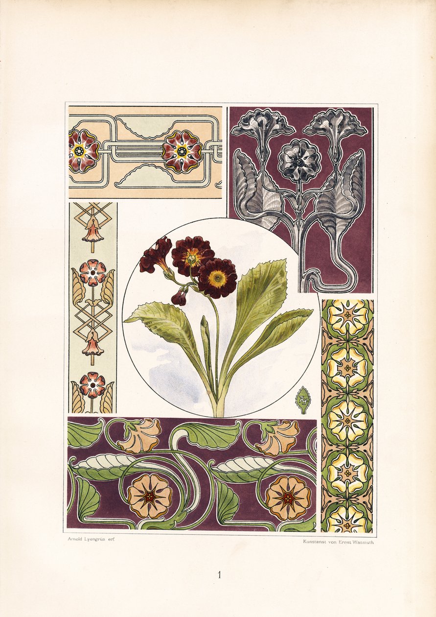 Primel-Motive und florale Ornamentvariationen von Arnold Lyongrün