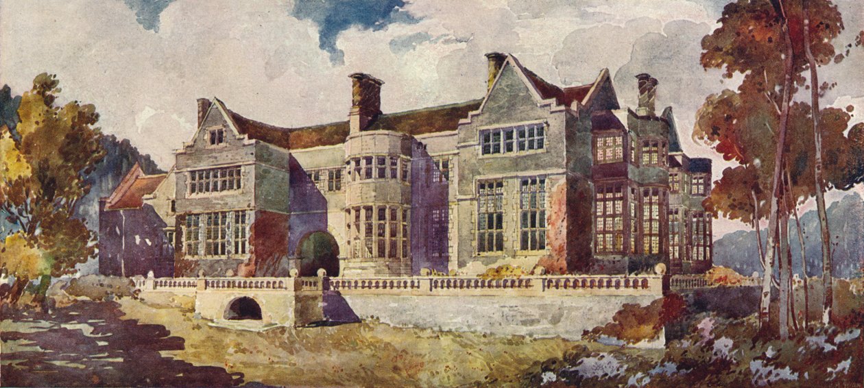 Maesycrugiau Manor, Carmarthenshire, ca. 1900, 1905 von Arnold Mitchell