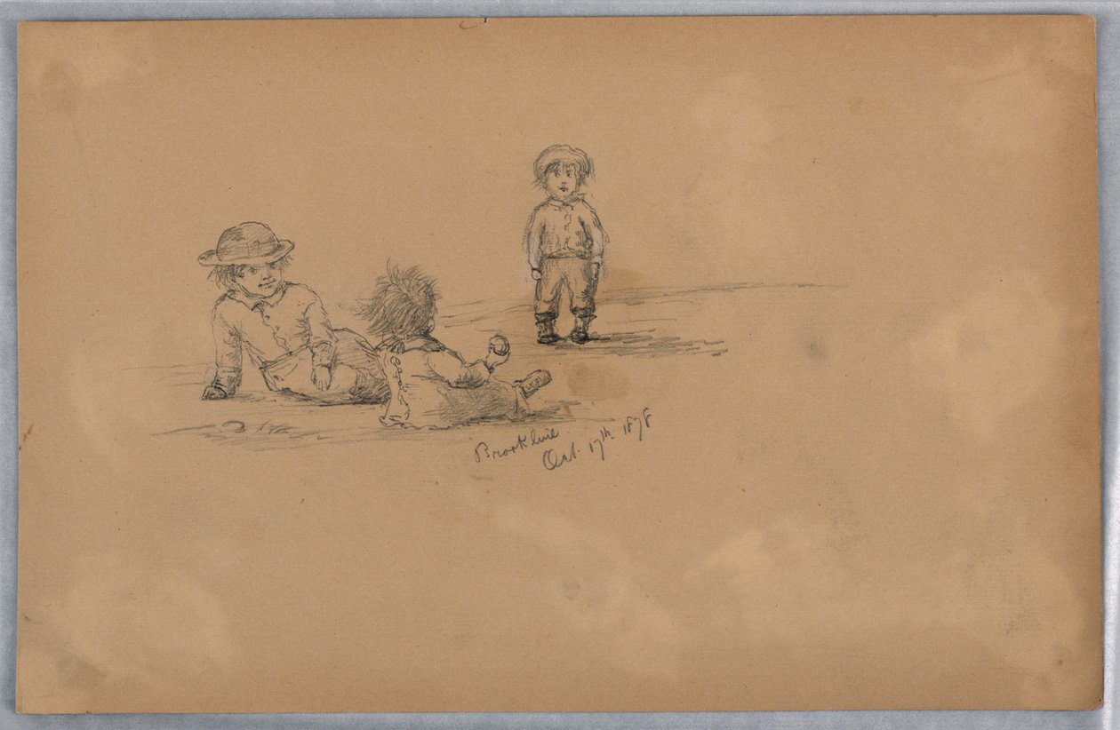 Skizze von drei Kindern von Arnold William Brunner