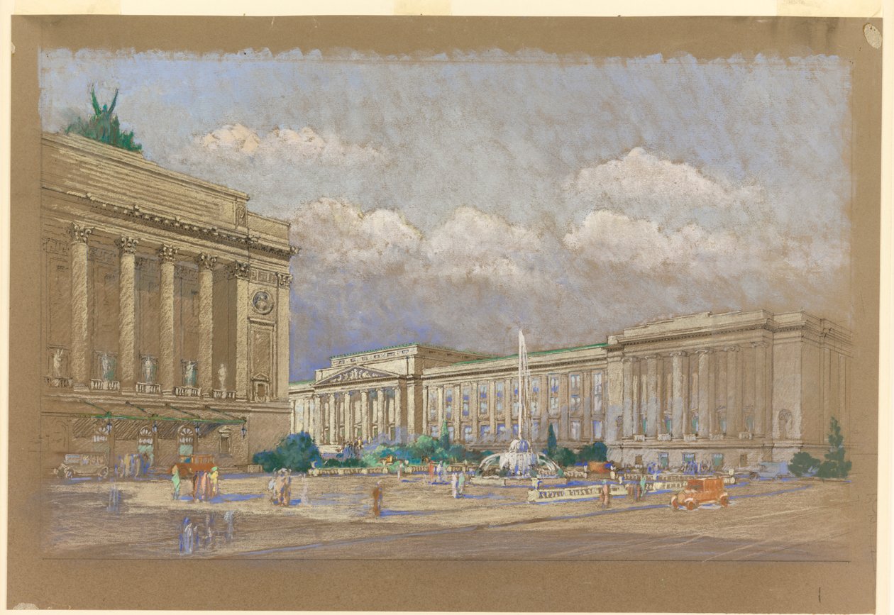 Studie für vorgeschlagenes Musik- und Kunstzentrum, New York, NY von Arnold William Brunner