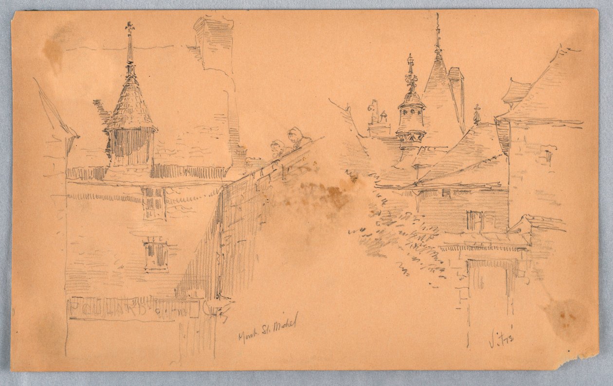 Zwei Szenen in Mont St. Michel und Vitré von Arnold William Brunner