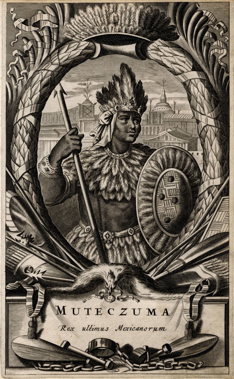 Porträt von Montezuma, König von Mexiko von Arnoldus Montanus
