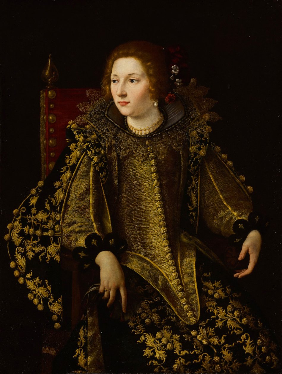 Porträt einer sitzenden Dame (Signora Caterina Savelli?) von Artemisia Gentileschi