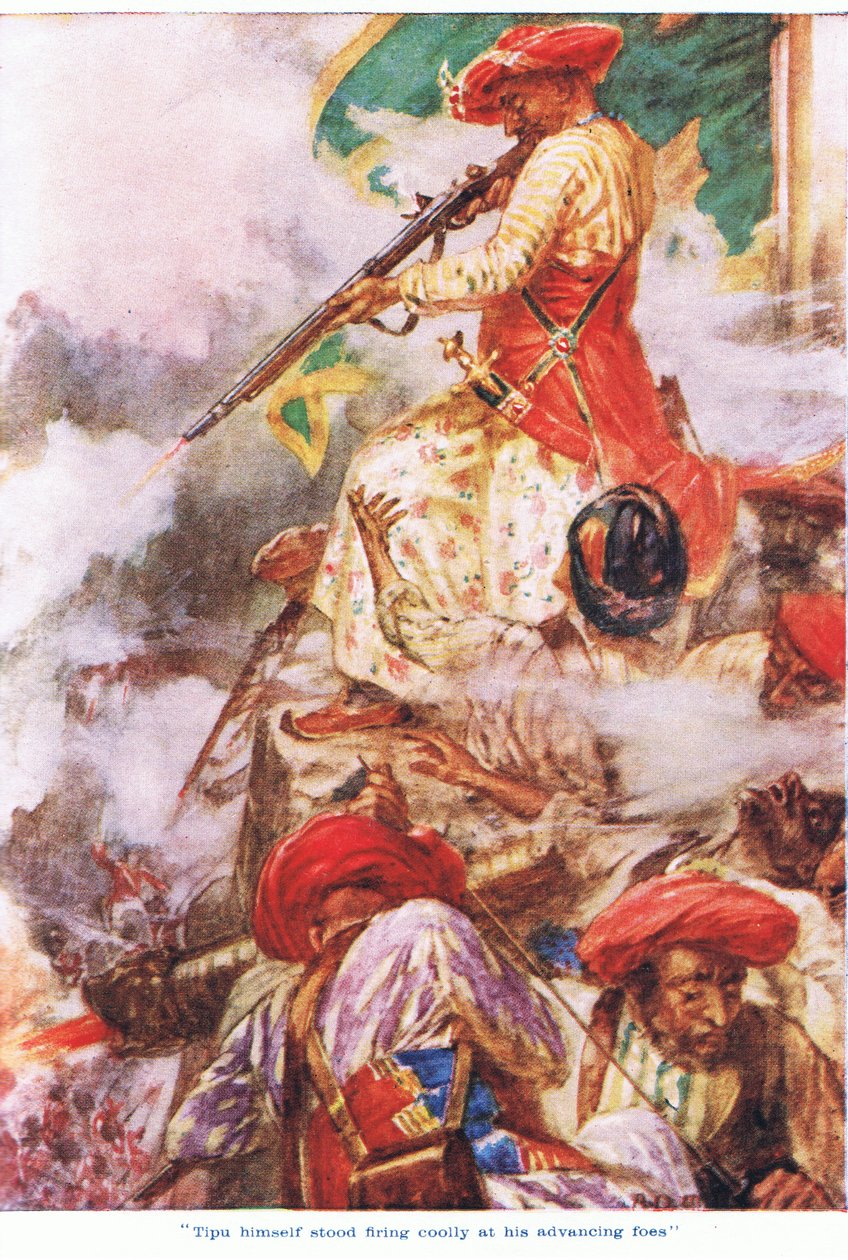 Tipu selbst stand und feuerte ruhig auf seine vorrückenden Feinde von Arthur David McCormick