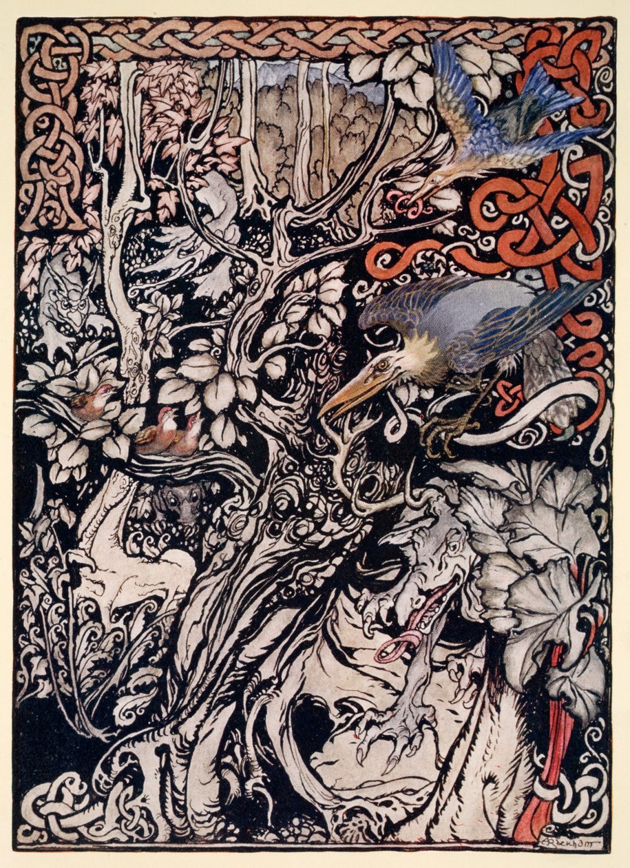 Wilde und scheue und monströse Kreaturen durchstreiften ihre Ebenen und Wälder, Illustration aus 