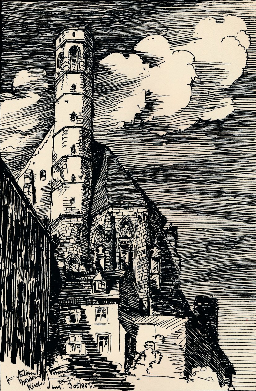 Die italienische Marienkirche, Wien, ca. 1900 von Arthur Beresford Pite