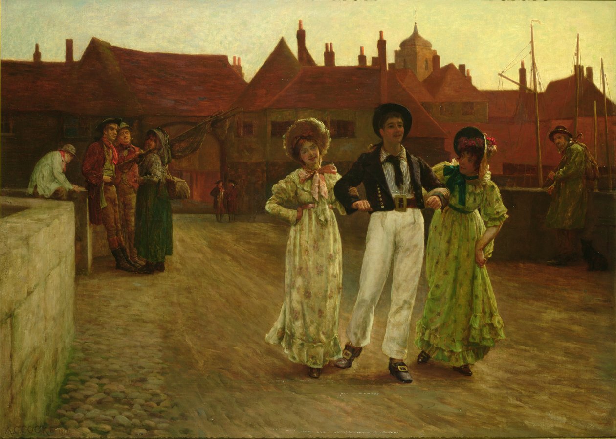 Jack an Land, Szene in Sandwich, Kent von Arthur Claude Cooke