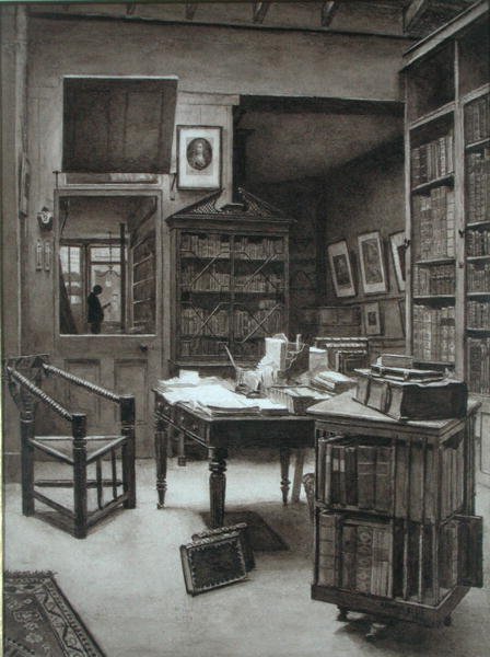 Das Innere einer Buchhandlung von Arthur Ellis