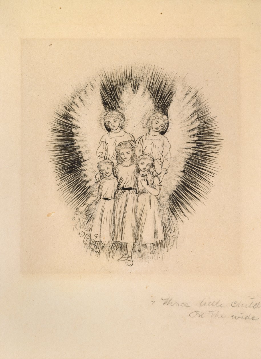 Drei kleine Kinder auf der weiten weiten Erde, spätes 19. Jahrhundert von Arthur Hughes