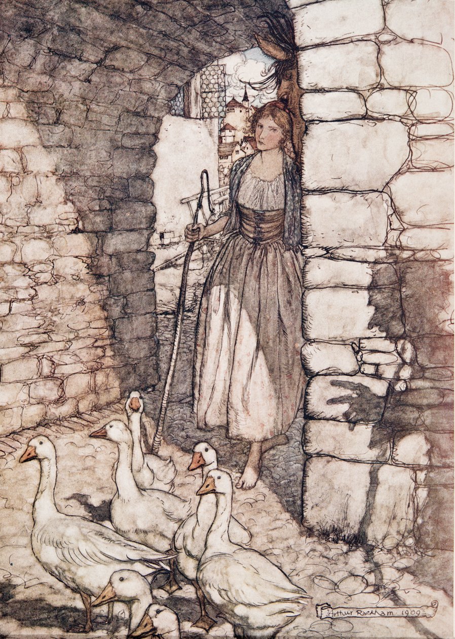 Ach! Lieber Falada, dort hängst du, aus Die Märchen der Brüder Grimm, veröffentlicht 1909 von Arthur Rackham