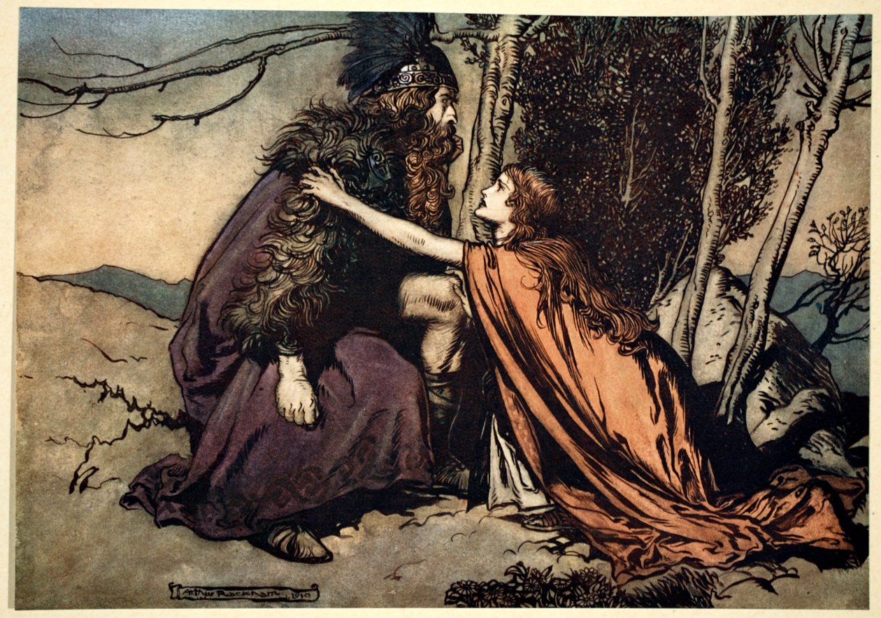 Vater! Vater! Sag mir, was dir fehlt, mit Bestürzung erfüllst du dein Kind!, 1910 von Arthur Rackham