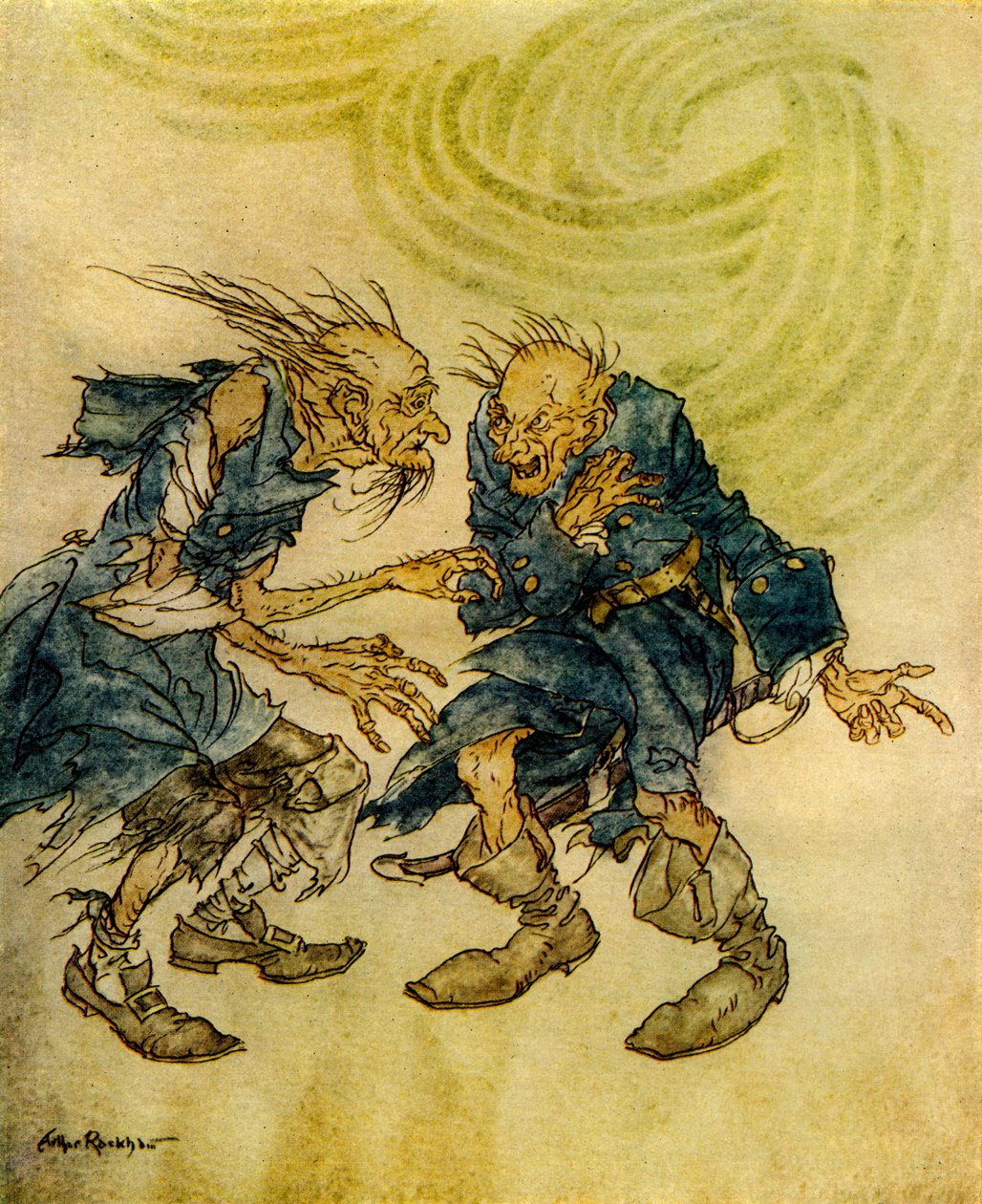 Manuskript in einer Flasche gefunden von Arthur Rackham