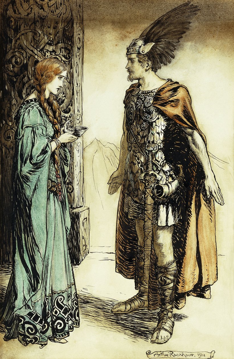 Siegfried trifft Gutrune: Die Götterdämmerung, 1911 von Arthur Rackham