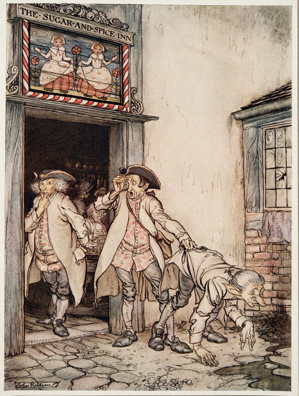 Die drei Feldscherer, aus Brüderchen & Schwesterchen und andere Märchen der Brüder Grimm, veröffentlicht 1917 von Arthur Rackham