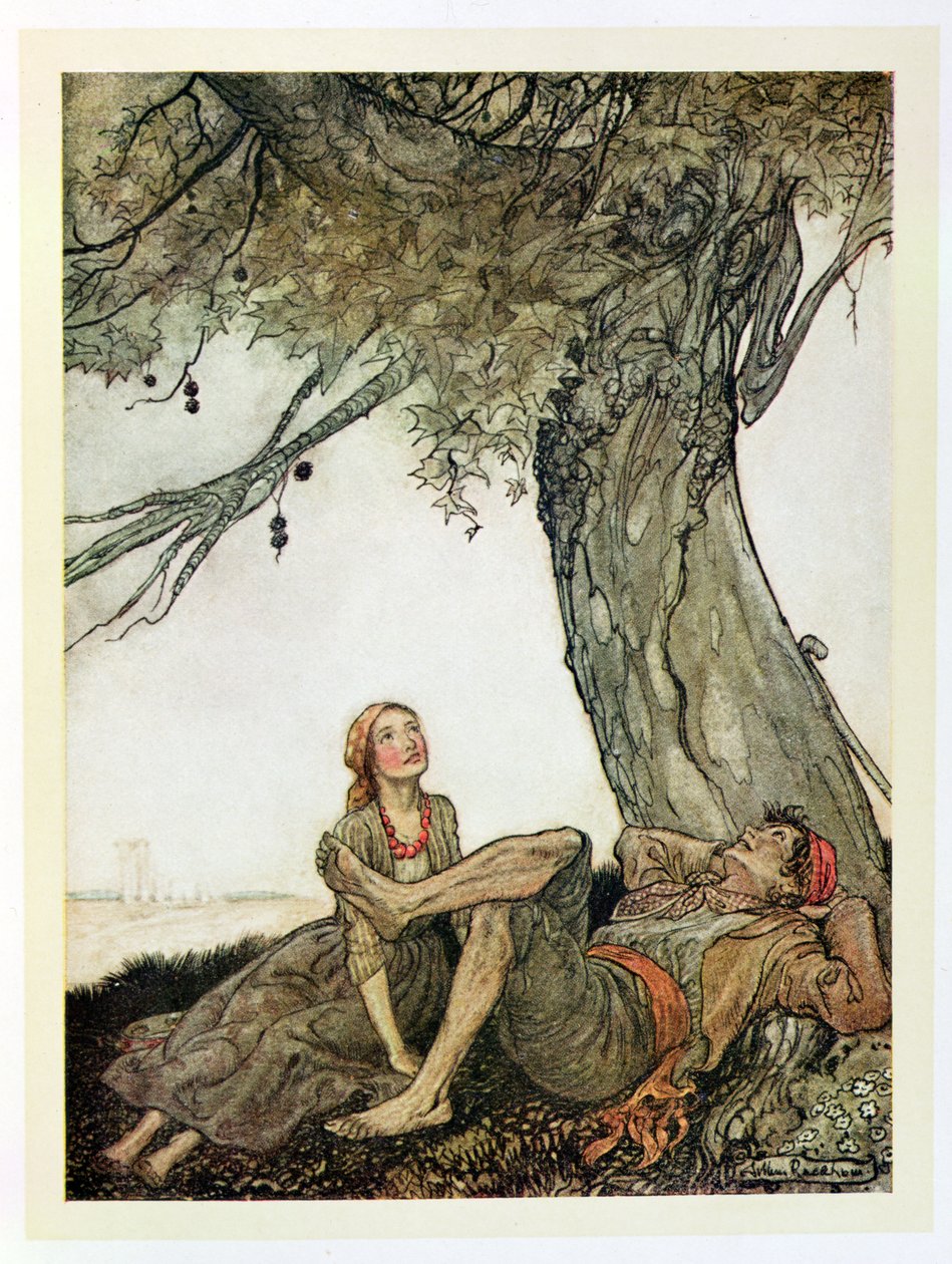 Die Reisenden und der Platanenbaum, Illustration aus 