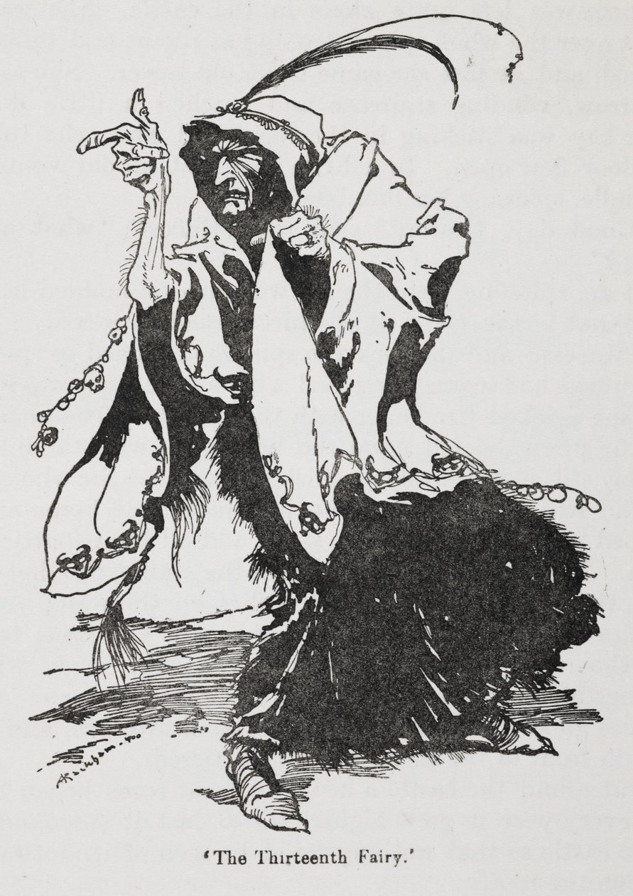 Die dreizehnte Fee aus Dornröschen von Arthur Rackham