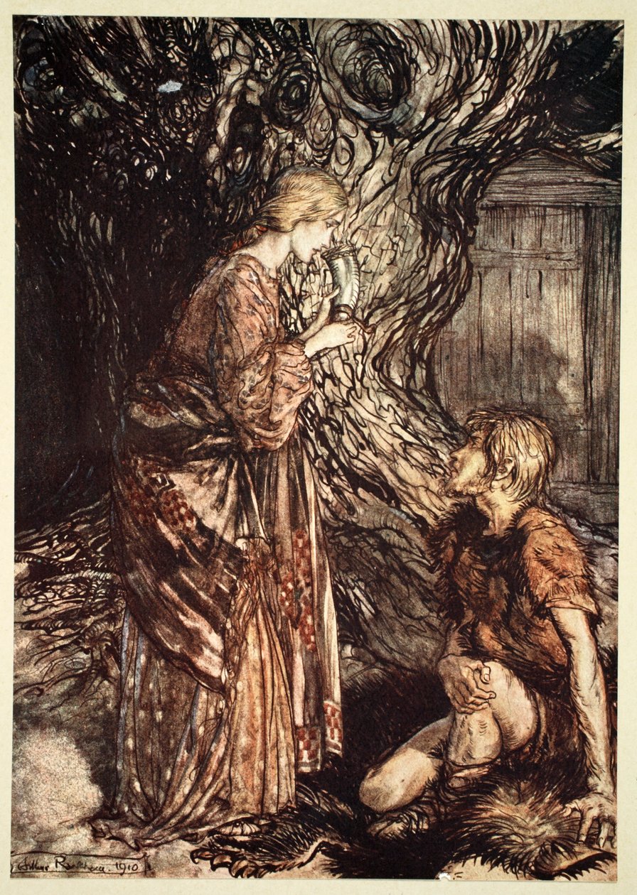 Diesen heilenden und honigsüßen Trank Met nimm von mir an, 1910 von Arthur Rackham