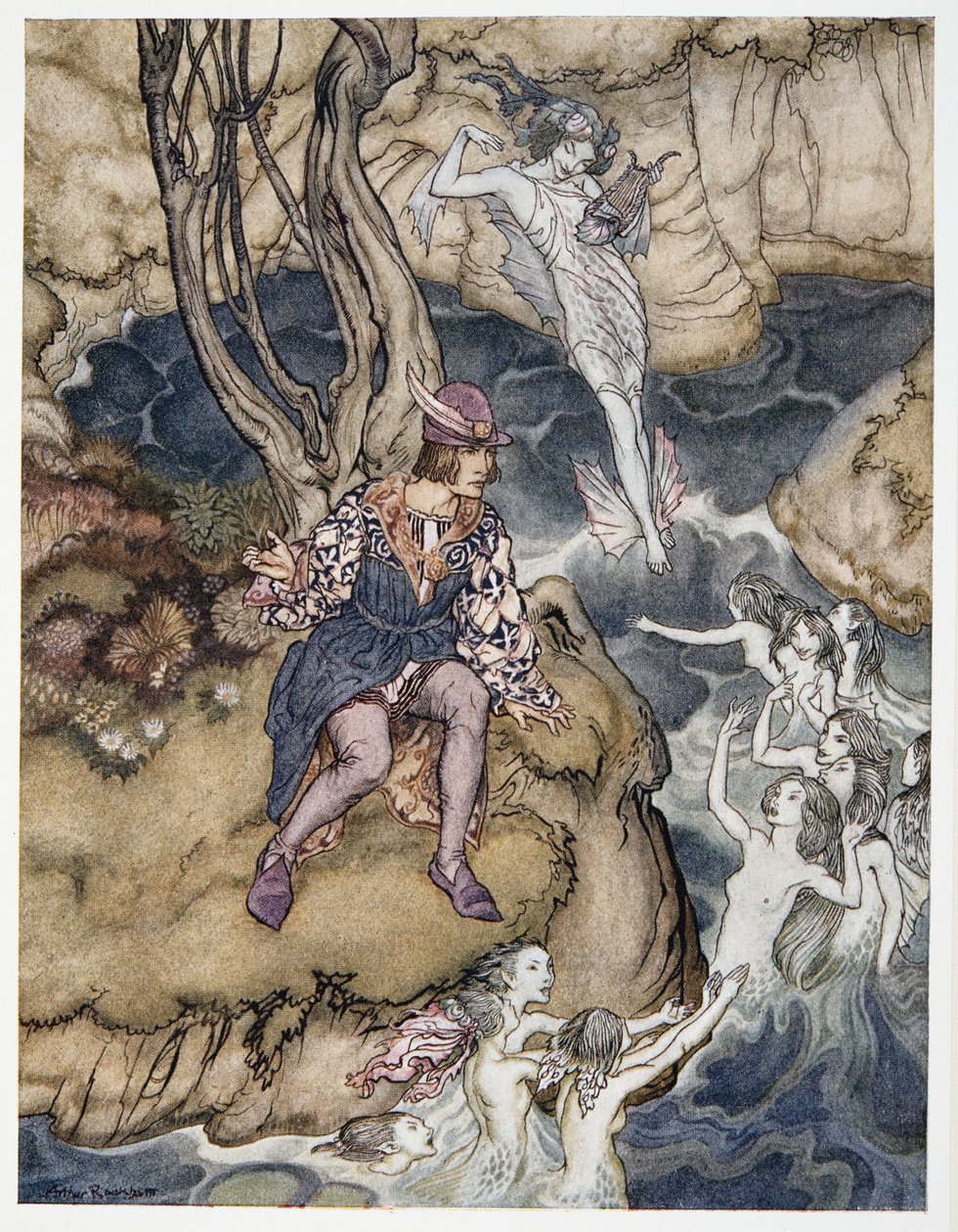 Diese Musik kroch an mir vorbei auf dem Wasser, Illustration aus ...