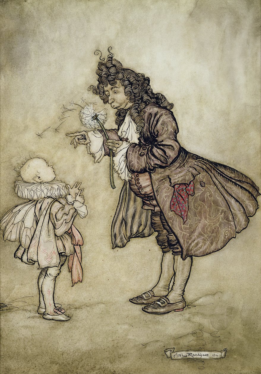 Wenn Ihre Majestät die Zeit wissen will, aus Peter Pan in Kensington Gardens von J.M. Barrie, veröffentlicht von Hodder and Stoughton, 1906 von Arthur Rackham