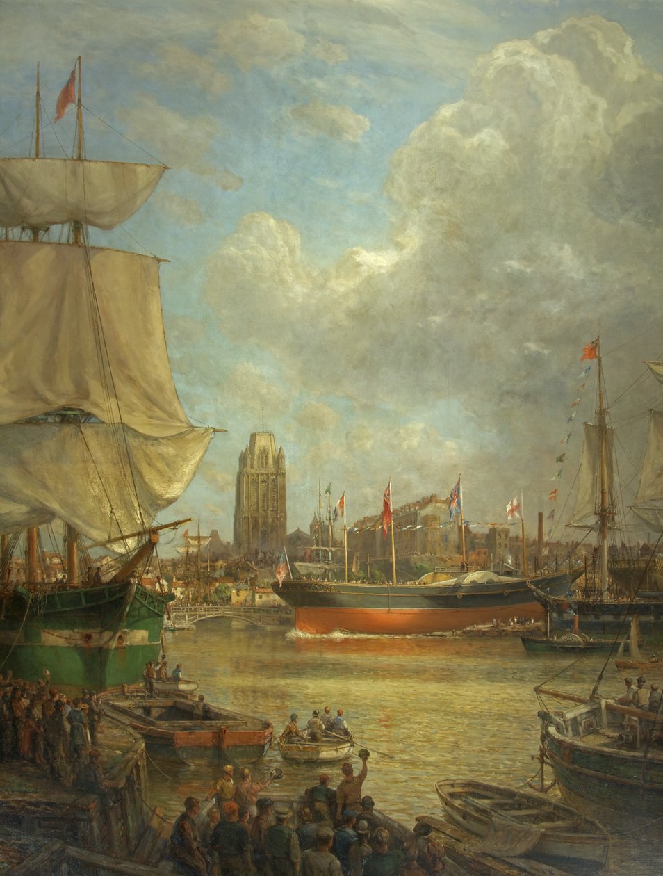 Der Stapellauf der Great Western im Jahr 1837 von Arthur Wilde Parsons