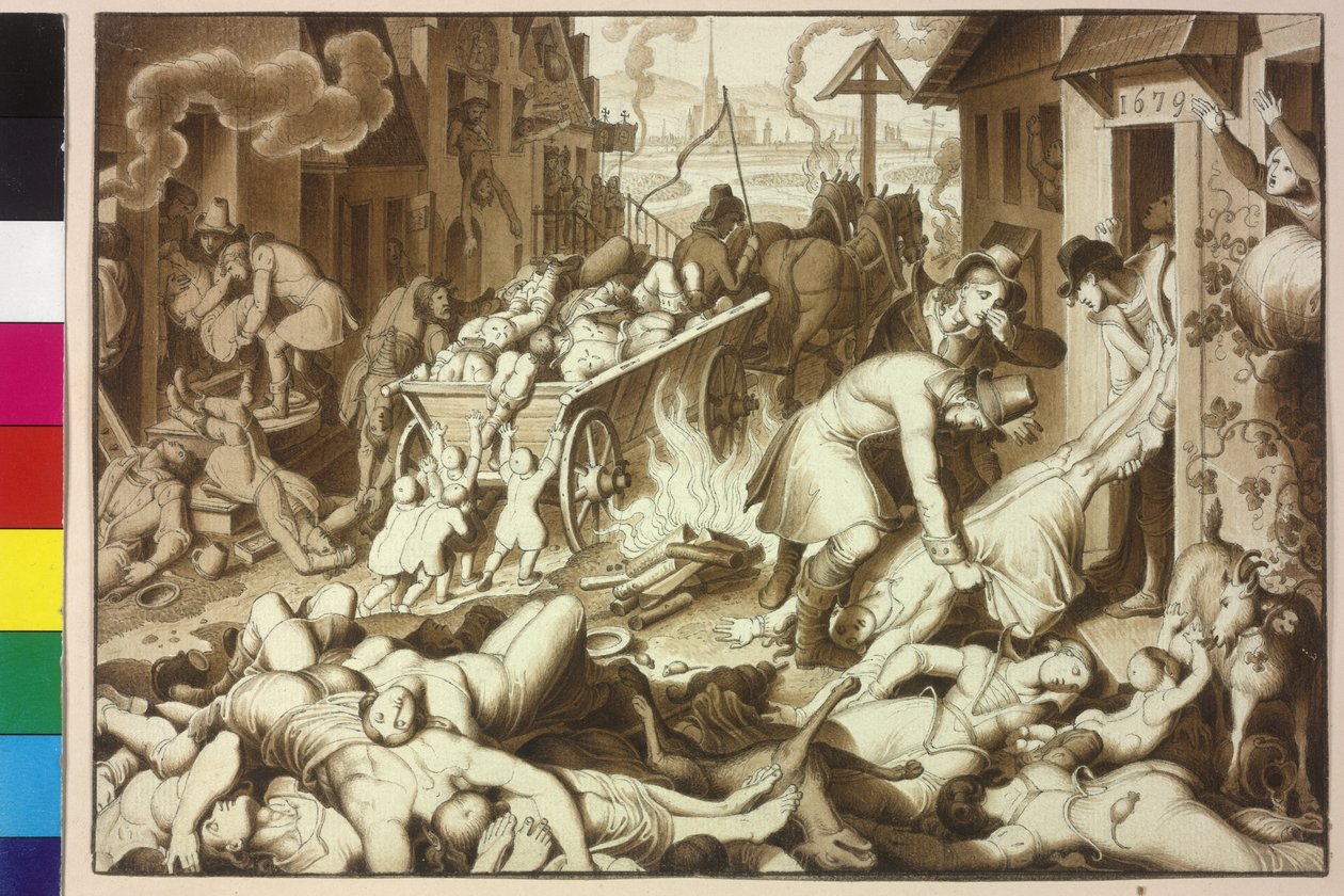 1679 sterben in Wien von Januar bis November 122.849 Menschen an der großen Pest von Artist Unknown
