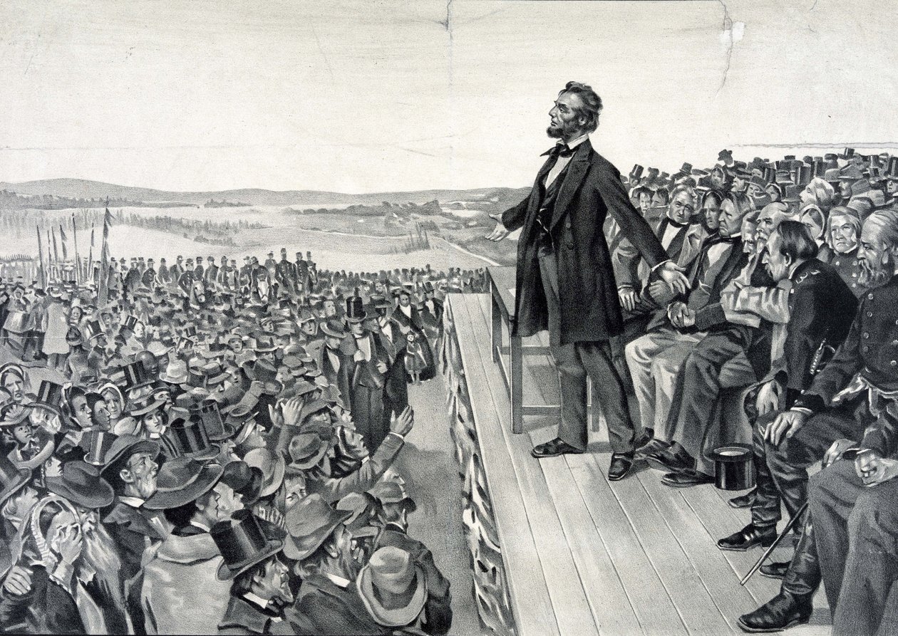 Abraham Lincoln hält seine berühmte Rede am 19. November 1863 von Artist Unknown